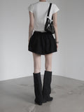 Center Shirred Round Crop Top
