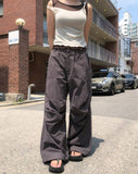 Coco Stitch Button Parachute Pants