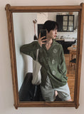 Sunny embroidery wrinkle shirt