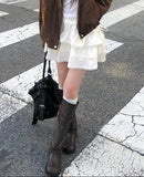 Ronya Cotton Frill Ribbon Banding Skirt Pants