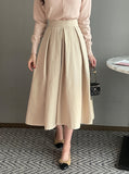 Ruko Banding Pintuck Flare Long Skirt