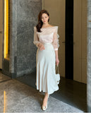 Setiel Off Shoulder Chiffon Blouse
