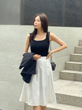 Giet button flare skirt