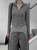 Meryl Stud Two-Way Zip-Up