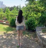 Hip Pads Detachable Span Denim Shorts