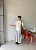 Beku Banding Stripe Lace Long Skirt