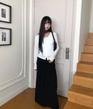 Neon Button Shirring Knit Top Cardigan Set