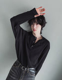 Pressure rib button warmer long sleeve t-shirt