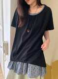 Haril Leaf Shirring Layered Sleeveless Blouse Midi One Piece