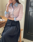 Scott Denim Pleated Banding Skirt [Belt set]