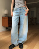 Blush Lace Sagging Denim Pants