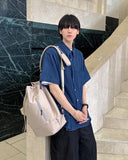 Rope denim short sleeve shirt