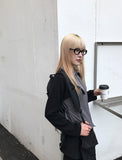 HIGHNECK LINE KNIT ZIP-UP