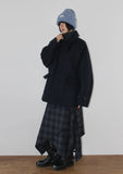 (WOOL) HIGH-NECK HALF COAT