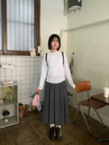 Coendy Banding Lace Pleated Skirt