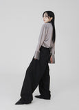 Cuff silky blouse