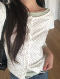 [MADE] Lion Dot Round Three Quarter Sleeve T-Shirt Cardigan