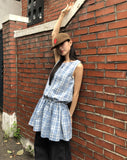 Venice Strap Sleeveless Check Mini One Piece