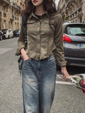 Zen Slim Fit Suede Cropped Shirt