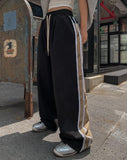 Half Camo Color Matching Line Training Pants