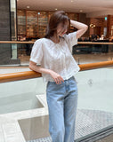 Sedel Lace Flower Embroidery Blouse