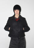 BELTED HIGH-NECK SHORT COAT