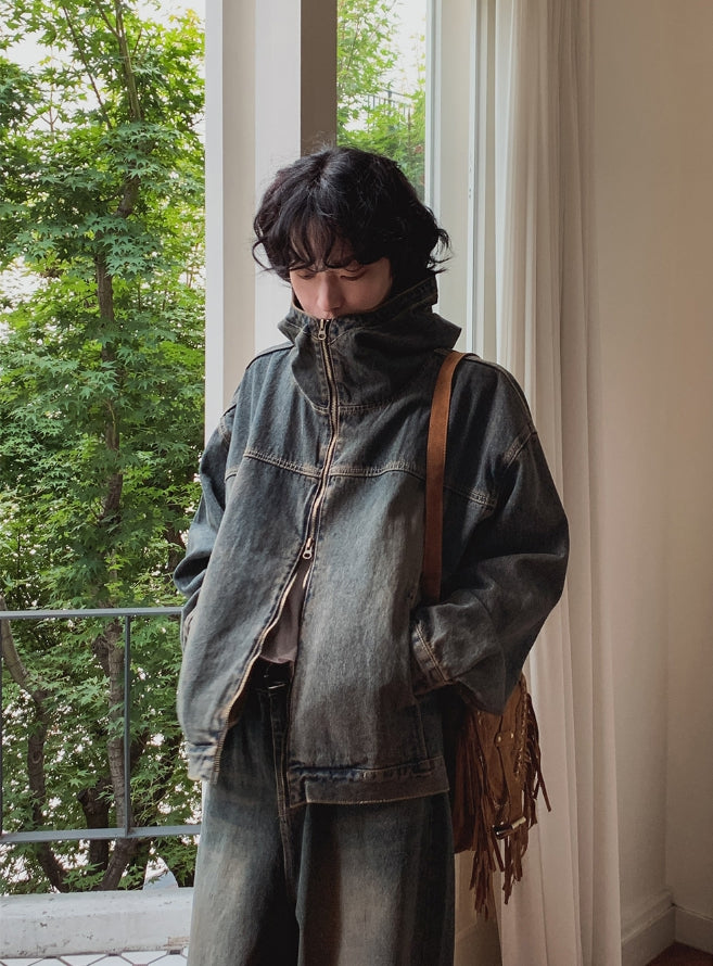 【2plan】Deep L Washing Beige Hood Denim Jacket 2plan (ツープラン) - ディープLウォッシングベージュフード