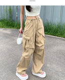 Big Pocket Cargo String Waist Adjustable Balloon Rustling Banding Pants