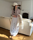 Muted color matching stripe cardigan