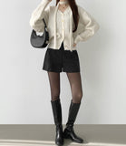 Year-End Party Look Mood Wool Luxury Short Pants