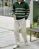 High Neck Washable Dangara Zip-Up Knit
