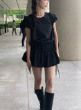 Keck Shirring Banding Short Sleeve Mini One Piece