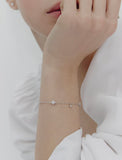 Essence Silver (W) Moissanite Flower Dainty Bracelet