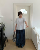 Giltes Dot Cotton Banding Wide Pants