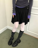 Fallen Folding Unbalanced Mini Skirt