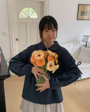 [BAONHAUS] Proni Round Collar Shirring Ribbon Blouse