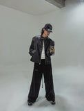 Kent western buckle leather jacket