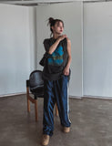 Glossy foil track pants