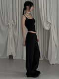 [mnem] patch straight sweatpants