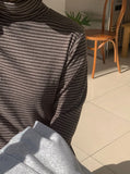 [BAONHAUS] Letini Span Stripe Brushed Turtleneck Tee