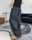 Eiffel studded striped denim pants