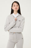 Crop Knit Hood Zip-up