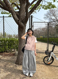 [unisex] Helkan Keyring Pintuck Banding Wide Pants