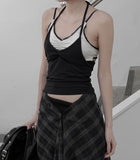 Senb Lace Layered Halter Sleeveless