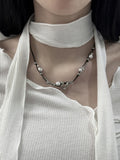 Black Strap Ball Necklace