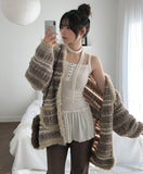 Here Bohemian fringe Tweed Cardigan