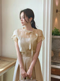 Hain Tie Color Matching Tulip Blouse
