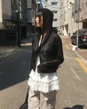 [MADE] Bellic See-through Punching Lace Hooded Cardigan