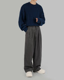 Wool Pintuck Wide Slacks