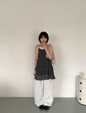Ranmin Check Summer Sleeveless Layered One Piece